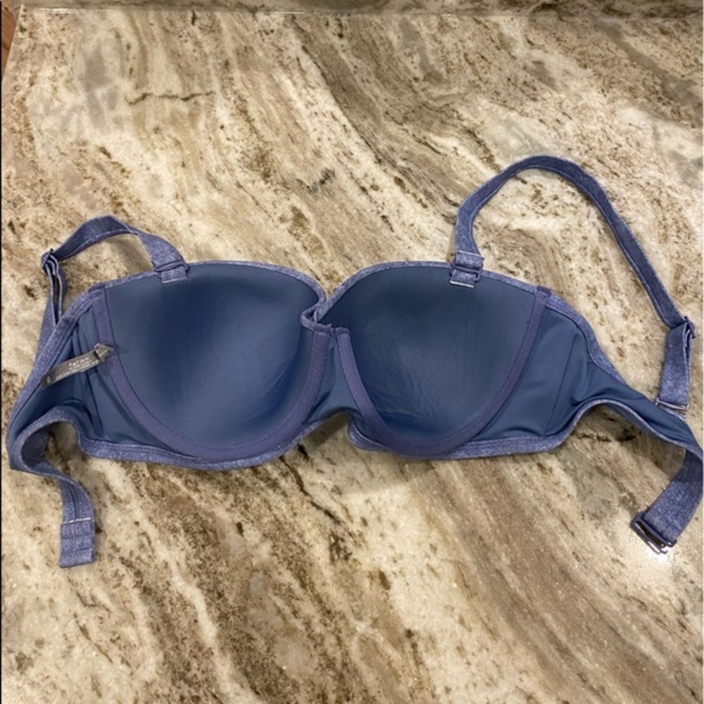 American Eagle Padded Blue Jean Wide Strap Bikini Top - Picture 2 of 3